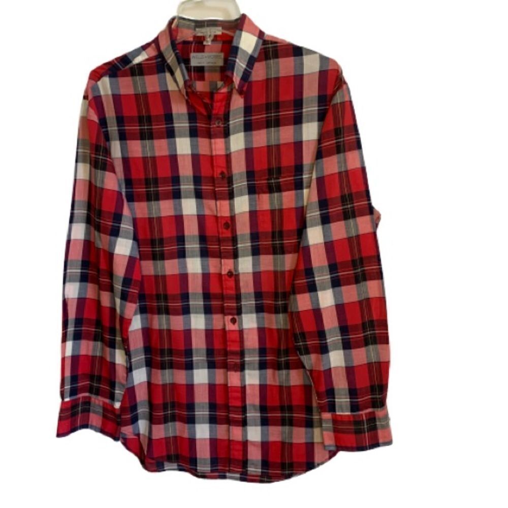 Wells & Morris Men’s Long Sleeve Plaid Shirt